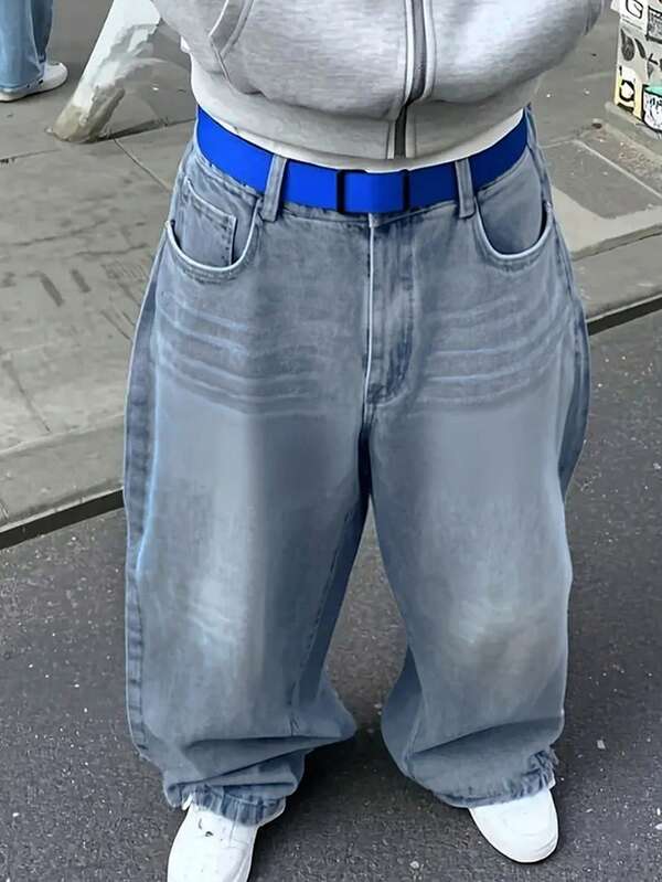 Jeans décontractés amples pour hommes, style mode de rue , convient pour le port quotidien et le bureau