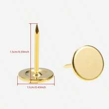 1 Box/200 Pieces Hardware Nails > Screws Upholstery Nails, Drawing Pins, (Gold), Drawing Pins, Flat Head Push Pins, 11 X 15 Mm Decorative Bulletin Board World Map Cork Board Wall Sofa Headboards Furniture Nails,Flat Thumbnail - Multicolor - View 3