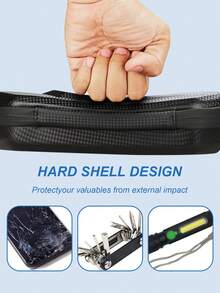 2升防水硬壳摩托车鞍包 – EVA和碳纤维风格自行车储物箱，配有可调节肩带、双拉链、内部网袋，通用型，适用于摩托车、电动自行车和公路自行车