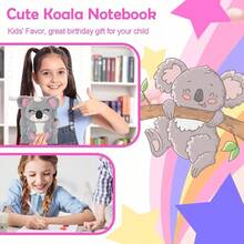 PowerKing Koala Diario para niños con cerradura y llaves Diario de peluche para niños Diario con cerradura y 160 páginas rayadas para escribir dibujos Regalos de cumpleaños para niños - KoalaGris - Ver 7