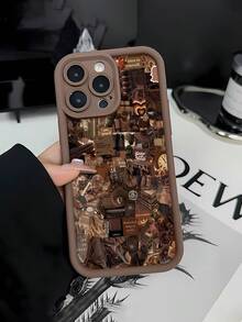 Funda para teléfono de la colección Whimsical Wonderland, compatible con teléfonos ,  17,  16 Pro Max,  15 Pro Max,  13 y  12. Fabricada en TPU, ofrece protección contra golpes y caídas. Ideal para regalar a familiares, amigos y seres queridos en cualquier ocasión. - Marrón - Ver 1