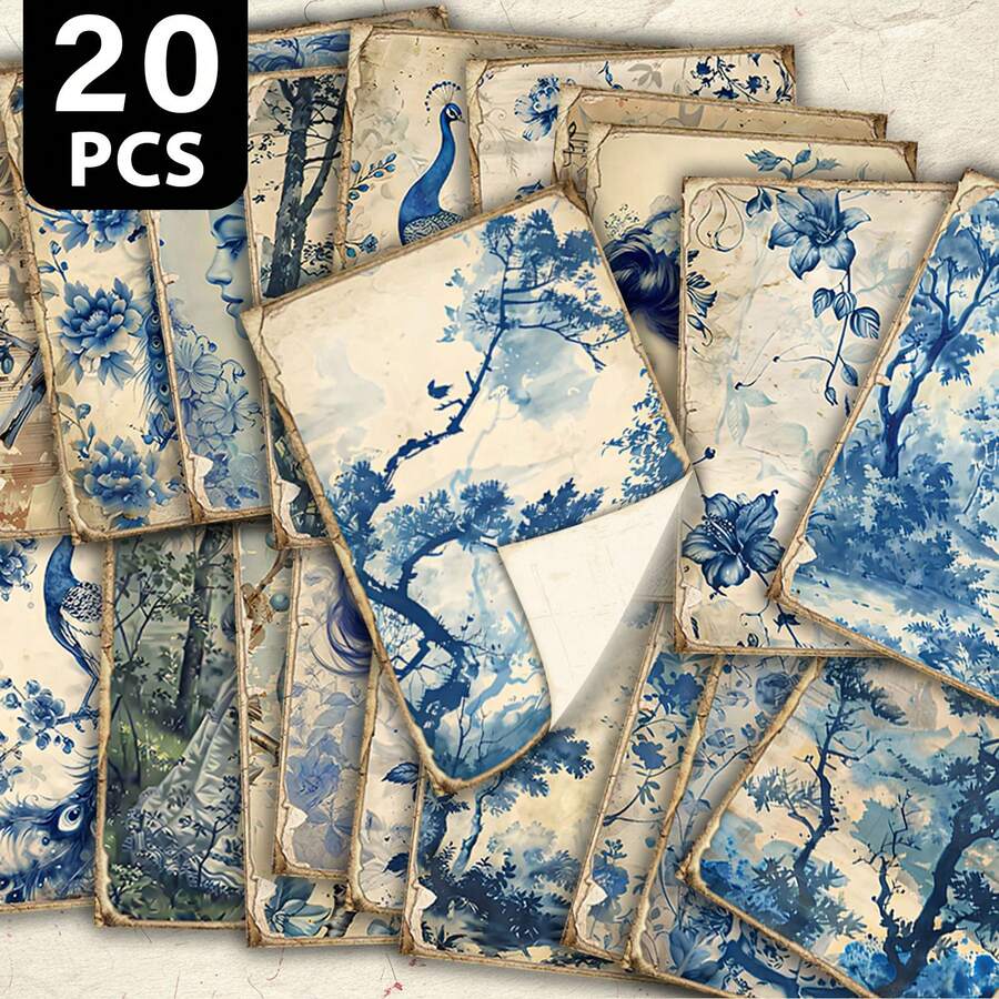 20 بطاقة بريدية قابلة للكتابة بلون أزرق عتيق، مجموعة بأشكال أوروبية، رسومات زهور ومناظر طبيعية، قرطاسية لبطاقات التهنئة والألبومات الفنية والهدايا، بطاقات بريدية رجعية ذات طابع قديم، لوازم طلابية، بطاقات بريدية بتوضيحات مرسومة باليد، بطاقات تهنئة قابلة للإرسال، مجموعة بطاقات بريدية فنية للشباب، مجموعة بطاقات بريدية بتوضيحات عتيقة، بطاقات تهنئة إبداعية