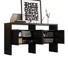 Chest Of Drawers / Sideboard / Cabinet With 2 Open Compartments And 4 Doors, White, Dimensions: 140 X 75 X 35 (H X D)