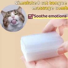 1pc Soft Bristle Cat Tongue Sensory Brush - Similar To Mother Cat's Tongue, Soothing Pet Grooming Tool, Non-Electric Plastic Material, Suitable For Shaping And Comforting Cats