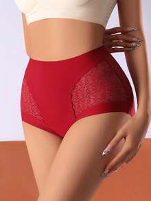 High Waist Lace Tummy Control Panties For Women, Slimming Waist Lifting Triangle Briefs