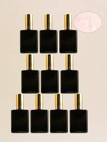 مجموعة من 3/5/10/20 قطعة من زجاجات الرذاذ المسطحة السوداء القابلة لإعادة التعبئة سعة 15 مل، رشاشات محمولة للتونر/العطر، أغطية رشاش باللون الذهبي الوردي/البنفسجي/الوردي، مع قمع وأداة إعادة التعبئة مضمنة - متعدد الألوان - مشاهدة 6