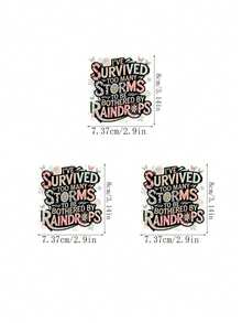 1/2/3 miếng dán truyền nhiệt "Tôi đã trải qua quá nhiều cơn bão để bị làm phiền bởi một giọt mưa", miếng dán vinyl 10" cho áo phông, áo nỉ, vải, túi xách và trang phục - Trích dẫn tích cực truyền cảm hứng để trang trí tiệc ngày lễ - Nhiều màu - Xem 13