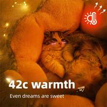 سرير كلاب وقطط على شكل كرة صبار، أريكة بقطر 23.6 بوصة للكلاب والقطط، قاع مقاوم للانزلاق والرطوبة، قماش ناعم وقوي لسرير الحيوانات الأليفة، وسادة دائرية قابلة للغسل والإزالة، تسخين أسرع والاستلقاء والتدفئة - متعدد الألوان - مشاهدة 4