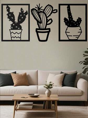 1PC (20-60cm), Minimalist//Cross-Border Hot, Metal, Metal Cactus Wall Decor, Nordic Ins Style, Detailed Potted Cacti In Framed & Varied Designs, Hits For Boho/Plant Lovers, Boho Plant Theme – Perfect For Halloween/Thanksgiving/Easter, Home Parties/DIY Projects/Housewarmings, Living Room/Bedroom/Studio/Balcony, Spring/Summer, Decorative Hanging.