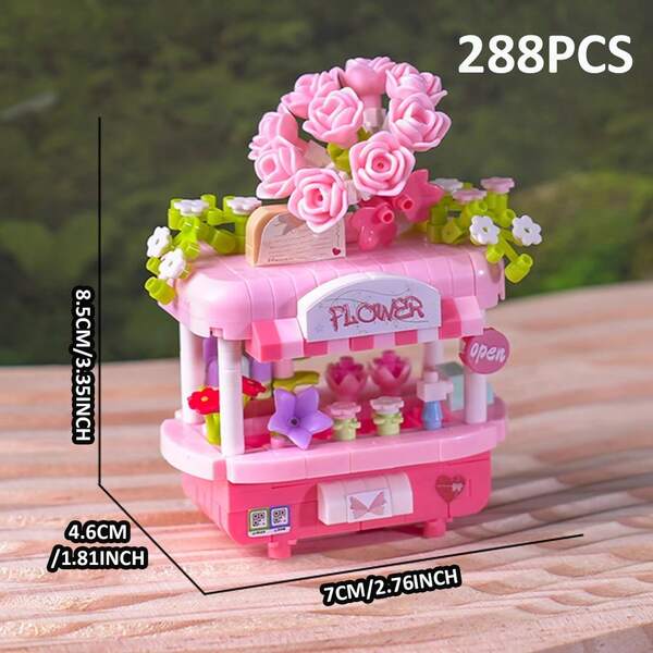 Creative Night Market Mini Store Building Blocks Micro-Particle Desktop Ornament DIY Toy Educational Assembly Kit For Kids