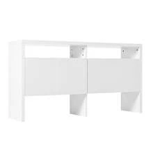 Chest Of Drawers / Sideboard / Cabinet With 2 Open Compartments And 4 Doors, White, Dimensions: 140 X 75 X 35 (H X D) - White + MDF - View 2