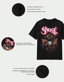 Ghost II Rock Band Black Unisex T-Shirt - 黑色 - 查看 5