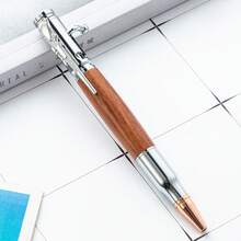 一款高级创意子弹型按动式圆珠笔，Bolt Pen：一款创意金属笔和多功能圆珠笔，采用按压式机制 - 黑色墨水，乌木，金属笔身，创意减压按动式设计，商务礼品笔，完美礼物！ - 彩色 - 查看 11