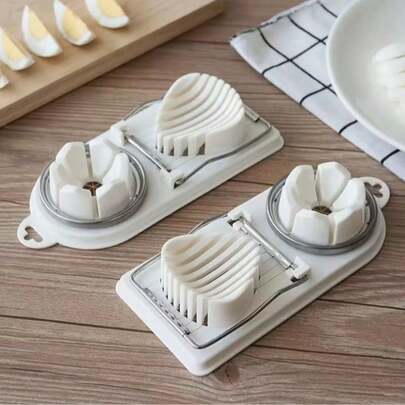 3pcs 2-In-1 Multifunctional Egg Slicer Cutter - Hard Boiled Egg Chopper Divider Dicer - Kitchen Gadget, ABS Material, Uncharged, Food- Design For Efficient Egg Preparation, Egg Slicer For Hard Boiled Eggs, Food Preparation Tool, Modern Kitchenware, Durable Kitchen Tool