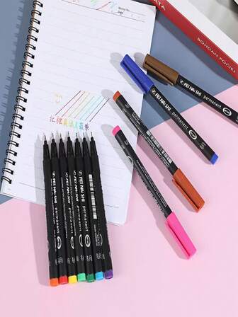 12支装学校美术用品彩色绘画轮廓马克笔