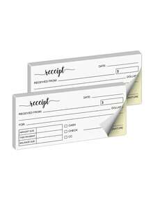 50-Set Receipt Book - 2.75*6 Inches, 2-Part Carbonless Copy Paper, White/Yellow, Ideal For Small Business, Retail, Crafts, Restaurants, And Home Use - Multicolor - View 9