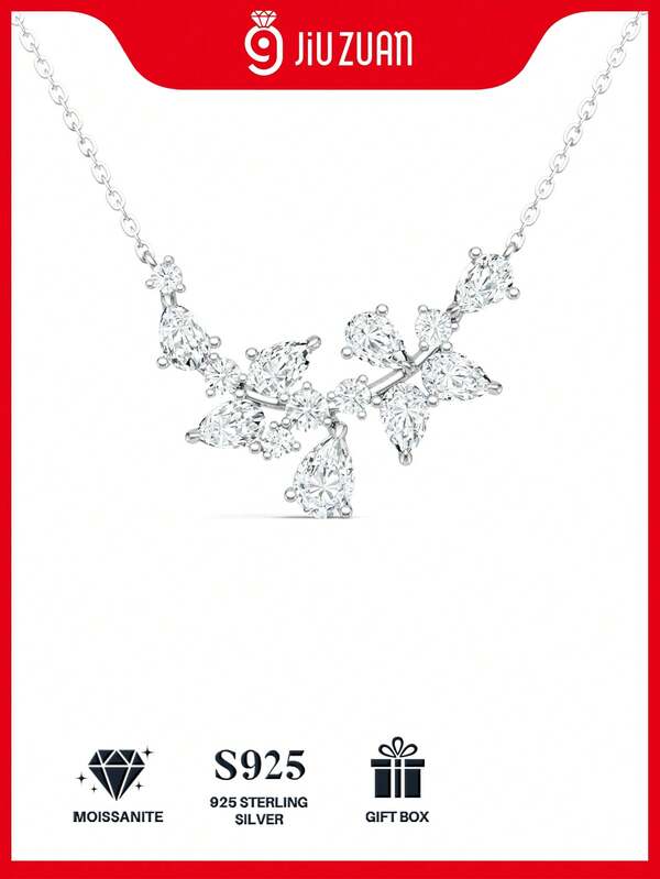 قلادة علقة من الفضة الإسترليني عيار 925 مرصعة بحجر الموسانيت، خالية من الحساسية، هدية أنيقة للنساء، مناسبة لعيد الأم، عيد الحب، الخطوبة، الزفاف، عيد الميلاد، الذكرى السنوية، المناسبات الرسمية