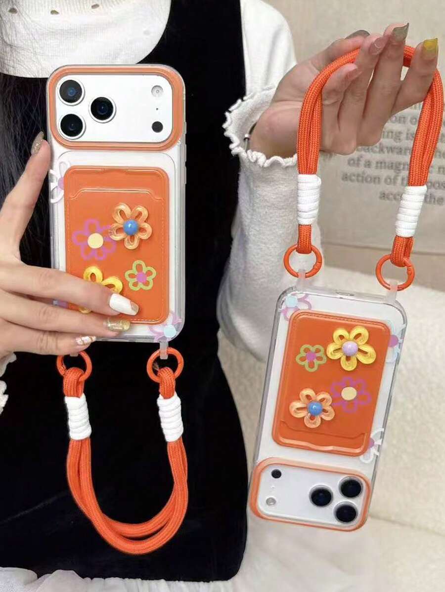 Ốp lưng điện thoại Ins Summer hình hoa cam 3D có giá đỡ thẻ tương thích với iPhone 16 Pro Max/15 Pro Max, New 11, 12, Creative 12, 11 chống rơi, Ốp lưng bảo vệ 14 Pro/13, Ốp lưng toàn diện cho nữ 17 Pro Max/17/Pro/17 Plus/17 - trái cam - Xem 1