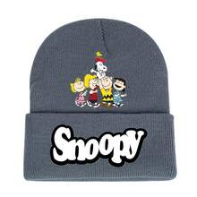 SNOOPY 1pc  Tricolor Beanie Hat, Suitable For Teenagers In Autumn/Winter, Rolled Edge Knit Cap, Round Head Warm, Solid Color, Minimalist Wool Hat, Casual Style, Can Be Used As Christmas Gift, Christmas Stocking Stuffer, Christmas Decoration - Multicolor - View 4