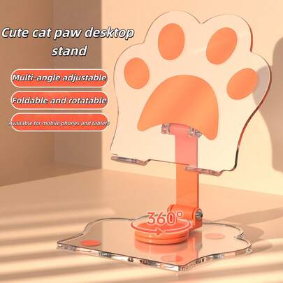 Cute Cartoon Cat Paw Foldable Phone Stand, Suitable For Desk, Dorm, Office, Watching Videos, IPad