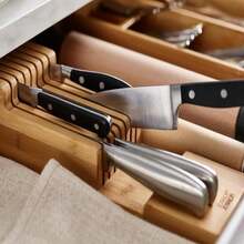 Joseph Joseph DrawerStore Compact Knife Organizer, Holds Up To 9 Knives, Kitchen Organization &Amp; Drawer Storage, Bamboo - MàuC - Xem 4