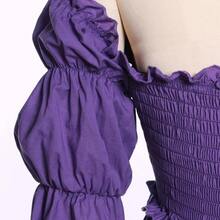 Vestido de disfraz medieval y renacentista, vestidos de época victoriana y regencia para mujeres - Pequeño-Mediano + Morado - Ver 6