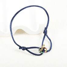 1pc Elegant Stainless Steel Triple Rings Crossing Bracelet, Colorful Triple Rings Lucky Charm Bracelet, Suitable For Daily Wear And Holiday Gifts