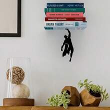 Artori Design Supershelf Black Metal Superhero Floating Bookshelf Concealed Hidden Shelf Unique Shelves Gifts For Geeks And Book Lovers Cool Stacker Stopper