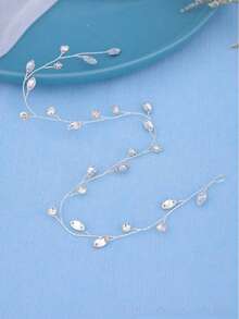 1 pieza Diadema de vidrio elegante, accesorio para el cabello de novia y boda, adecuado para todas las estaciones, festivales y fiestas - Plateado - Ver 4