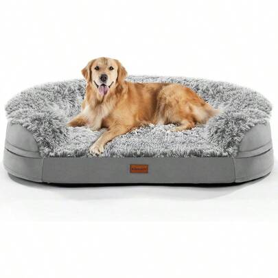 Gimars Upgraded XL Orthopedic Dog Bed 112x81x18cm Washable Cover Waterproof Lining Supportive HalfRound For Large And Seniors Dogs Ultra Soft Thick Egg Foam 28D Crate Foam