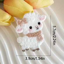 4枚3D立体刺绣徽章，热封设计，适用于服装、帽子、夹克、DIY装饰 - 蝴蝶、蝴蝶结、小山羊刺绣徽章套装，也适用于手机壳、包包和服装。 - 4件套自黏膠 - 查看 3