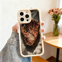 Cubierta de teléfono con diseño de guante de béisbol marrón para iPhone 14 Pro Max resistente al agua y a golpes ideal para deportistas y amantes del béisbol - Burdeos - Ver 4