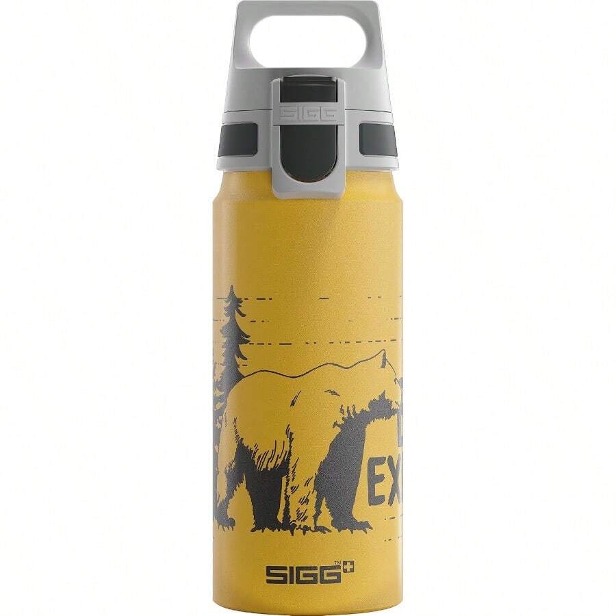 SIGG Aluminium Water Bottle WMB ONE Brave Bear Suitable For Carbonated Beverages Leakproof Lightweight   Certified Yellow 0.6L - 12BraveBear - View 1
