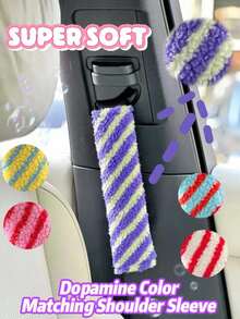 2pcs Car Seat Belt Shoulder Pads, Dopamine Lamb Wool Protective Covers, Car Decor Accessories