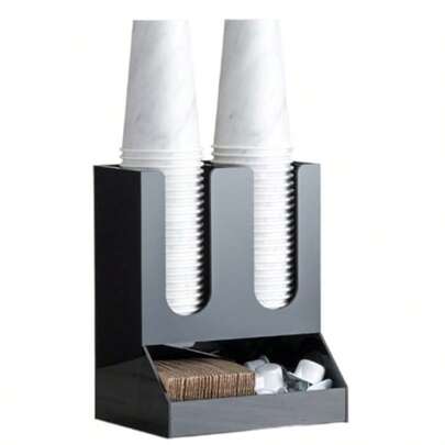 Storage RackAcrylic Milk Tea Paper Cup Holder Disposable Coffee Cup Dispenser Holder For Coffee Milk Tea Shop Restaurant Accessories Party Supplies Black