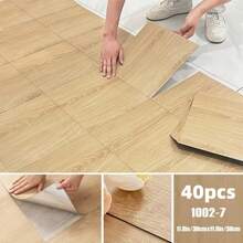 20/40片装豪华木纹自粘地板砖，防水防污，适用于家居地板和墙面装修装饰，易于安装和移除，适用于卧室、客厅、厨房、浴室和其他家居装饰。 - 彩色 - 查看 13
