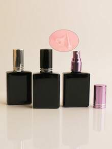 مجموعة من 3/5/10/20 قطعة من زجاجات الرذاذ المسطحة السوداء القابلة لإعادة التعبئة سعة 15 مل، رشاشات محمولة للتونر/العطر، أغطية رشاش باللون الذهبي الوردي/البنفسجي/الوردي، مع قمع وأداة إعادة التعبئة مضمنة - متعدد الألوان - مشاهدة 11