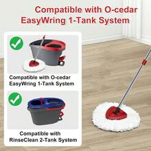 Mop Handle Replacement4 Section Compatible With O-Cedar Spin Mop Refills And Brooms O Cedar Mop Stick For Floor Clean 30" To 58" - RedMopHandle - Xem 3