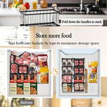 Chest Freezer Baskets - 5 Pack Stackable Freezer Organiser Ches Black Stock - Black - View 5