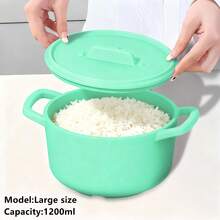 1pc Minimalist Solid Color Multi-Functional Steamer, Can Be Used As Microwave, Lunch Box. Silicone Dual Handles Heat-Resistant, Food-, Multiple Colors & Sizes Available.