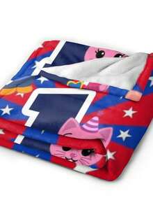 Plim Plim Anime Flannel Blanket For Girls Boys Anime Gifts Throw Blanket Cozy Plush Flannel Fleece Print Blankets Double-Layer Blanket Lightweight Fuzzy For Bed Decor - 黑色 - 查看 5