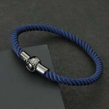 51Luckind Simple Dseign Hand Braided Rope Mixcolor Bracelet Black Magnetic Bracelet For Men Cool Armband Jewelry