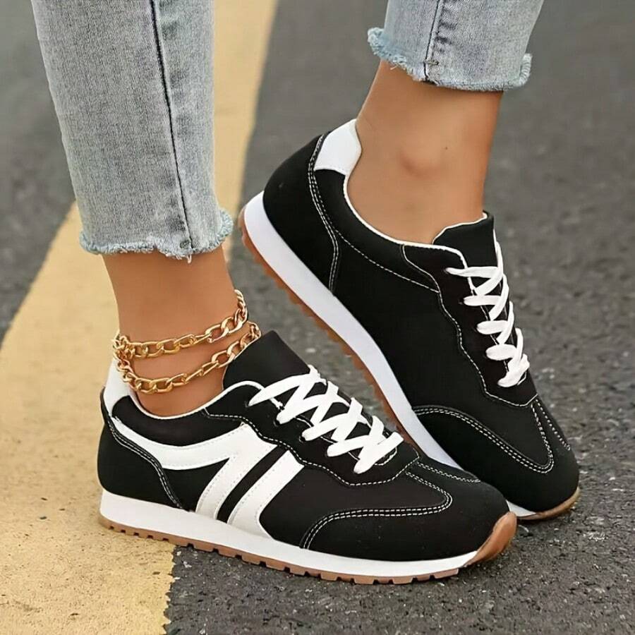Women's Orthopedic Sneakers - Stylish, Lightweight, Breathable For Walking, Running | Non-Slip, Mesh Air Cushion, Arch Support - màu đen - Xem 1