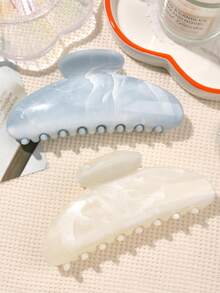 قطعتان من مشابك الشعر الشفافة الكبيرة بشكل سمكة قرش بطراز ياباني حلو باللونين الأزرق والأبيض، هدايا عيد الميلاد والهدايا والحشو لجوارب للنساء والبالغين وإكسسوارات الشعر - متعدد الألوان - مشاهدة 2