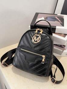 时尚休闲新款经典女士双肩包小容量两用皮革牛津手提包