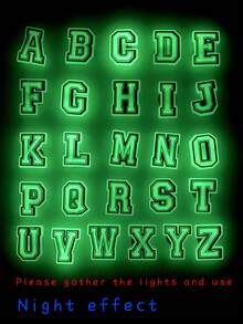 26pcs Glow-In-The-Dark Letter Series Shoe Charms, Suitable For Slippers & Sandals, PVC Shoe Decoration Accessories, Unisex, Christmas, Birthday, Party Gifts - Luminous - View 1