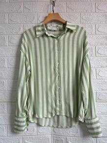 Striped Shirt - Light Green - View 1
