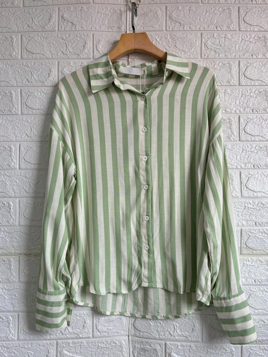 Striped Shirt - Light Green - View 1