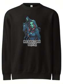 Witch Coven Graphic Crew Neck Sweatshirt - 款式8 - 查看 1