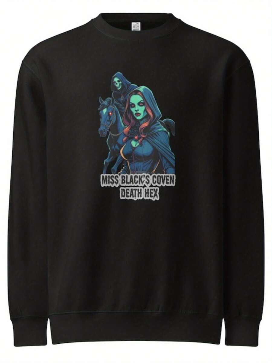 Witch Coven Graphic Crew Neck Sweatshirt - 款式8 - 查看 1